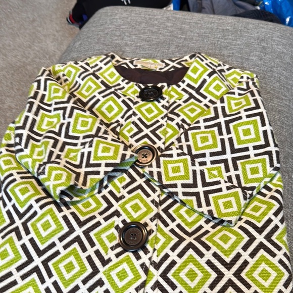 MICHAEL Michael Kors Green and Black Geometric Blazer - Picture 11 of 11